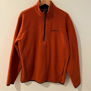 Timberland Mens Quarter Zip Fleece Orange Medium